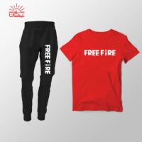 ست تیشرت قرمز و اسلش Free Fire