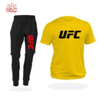 ست تیشرت زرد و اسلش UFC