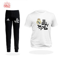 ست تیشرت اسپان سفید و اسلش رئال مادرید