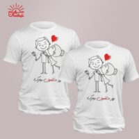 ست تیشرت اسپان سفید عاشقانه