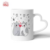 ماگ دسته قلبی گربه
