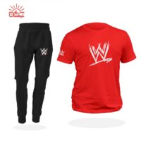 ست تیشرت قرمز و اسلش WWE