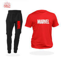 ست تیشرت قرمز و اسلش MARVEL