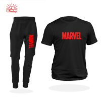 ست تیشرت مشکی و اسلش MARVEL