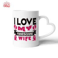 ماگ دسته قلبی i love my wife