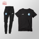 ست تیشرت مشکی و اسلش استقلال