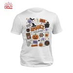 تیشرت هالووین سفید با طرح فانتزی Spooky Vibes